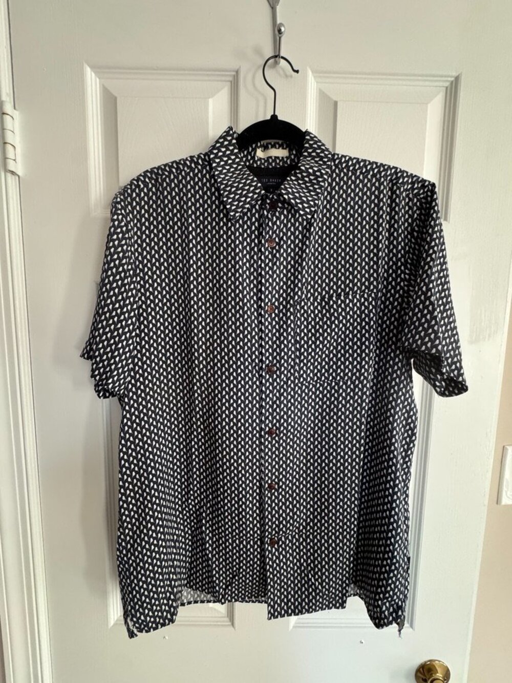Ted Baker Bird Print Short-Sleeve Shirt Size 3 / L
